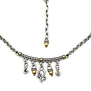 Brighton Womens Necklace Silver Two Tone Pendant 16 - 18 Inch Necklace